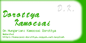 dorottya kamocsai business card